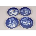 Four Royal Copenhagen porcelain Christmas plates