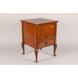 1930s walnut floor standing sewing box