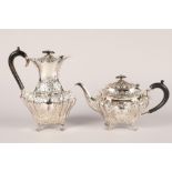 Late Victorian four piece silver plated teaset