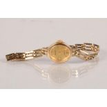 9 carat yellow gold Accurist ladies wristwatch; 11g