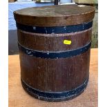 Cooppered and metal bound log bin