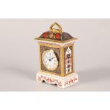 Royal Crown Derby Imari porcelain mantle clock (boxed)