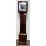 Art Deco mahogany cased grandmother clock