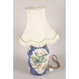 19th century Chinese porcelain vase and cover; converted to a table lamp; decorated with panels of