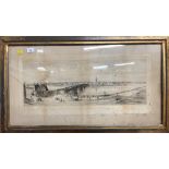 R Kent Thomas, 'Glasgow' etching, dated 1880 in frame (94 * 55 cm including mount and frame)