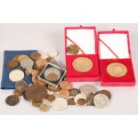 Assorted British and World coins; together with a Canadian $1 bank note