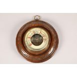 Mahogany cased circular wall barometer