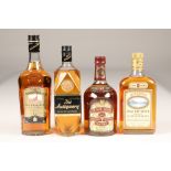 Four assorted botttles of whisky including: Chivas Regal blended scotch whisky, 75% proof, 26 2/3