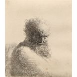 Rembrandt Harmensz Van Rijn (Dutch 1606-1669) Framed original etching 'Bust of an Old Bearded Man'