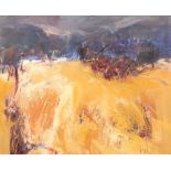 Bridget Hunter (Scottish) Framed oil a canvas, signed 'The Sheep Track, Loch Doon' 50cm x 60cm