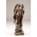 Lucien Charles Edouard Alliot (French 1877-1967) Art nouveau bronzed figure 'Junon' A Winged