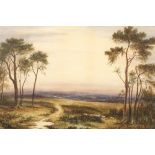 British School (early 20th century) Framed watercolour, indistinctly signed 'Across the Heath'