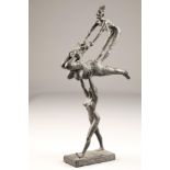 Michael Duihan (Irish born 1956) Bronze sculpture, signed, dated 96, No 1/9 'Triple Dancing Group'