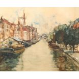 James Kay RSA RSW (Scottish 1858-1942) Gilt framed watercolour and gouache, signed 'Rotterdam'