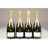 Four bottles of Bollinger Champagne, special cuvee, 75cl, 12% vol,