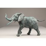 Mark Rode (Irish born 1965) Bronze sculpture, signed, No 4/7 'Bull Elephant' Height 25cm Length