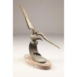 Irene Rochard (French 1906-1984) Bronze spectre figure, signed 'Tern on the Crest of a Wave',
