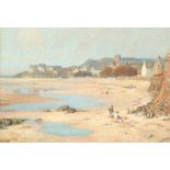 James Whitelaw Hamilton RSA RSW (Scottish 1860-1932) Gilt framed oil on canvas, signed 'Coastal