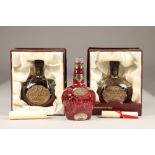 Two boxed Whyte and Mackay 21 year old blended scotch whisky, 75cl, 43% vol, and a Chivas Royal