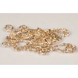 9 carat gold belcher chain, 152cm long. 25g