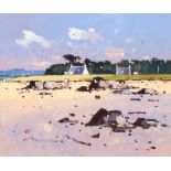 James Orr Framed oil on board, signed 'Beach at Morar' 29cm x 34cm