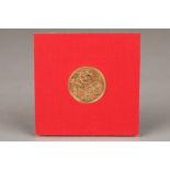 Boxed gold sovereign, dated 1981, 8g