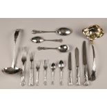 A full suite of Sheffield silver plated double struck Kings pattern cutlery by Walker and Hall,