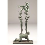 Michael Duihan (Irish born 1956) Bronze sculpture, signed , dated 96, No 1/9 'Cortege' Height 50cm