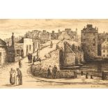 Robert Bryden (1865-1939) Framed etching, dated 1904 'the Auld Brig, Ayr' 26cm x 36cm