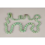 Ladies jade necklace, with silver clasp