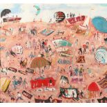 Simeon Stafford (British born 1956) ARR Framed oil on canvas, signed 'The Sand Dunes' 80cm x 80cm