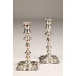 Pair of William IV silver candlesticks, Sheffield 1836, made by HY Wilkinson & Co