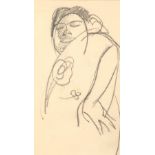 Margaret Morris (Scottish 1891-1980) Framed heavy pencil drawing 'The Gypsy' 20cm x 11cm