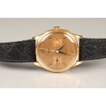 Early 20th century 18 carat yellow gold cased gentleman's Suisse (Swiss) chronograph antimagnetic