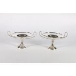 Pair of sterling silver tazza with twin handles, Halland, Aldwinckle and Slater, London, 1918, 252g.