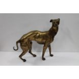 20th century seemed brass model of a greyhound, 35cm tall.