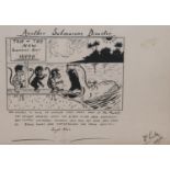 D LUMLEY, Another Submarine Disaster, ink sketch, signed and dated (19)16, frame size 17cm x 23cm.