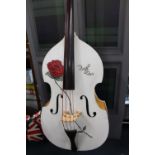 Double bass painted with Randy Rosie design by Sasha Taylor, signed and dated 2014, with Gear 4