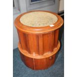 Victorian mahogany circular commode step stool, 47cm tall.