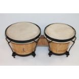 Pair of bongo drums.