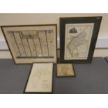 OGILBY JOHN.  The Road from Carlisle to Barwick (sic) Upon Tweed. Antique hand col. eng. road map,