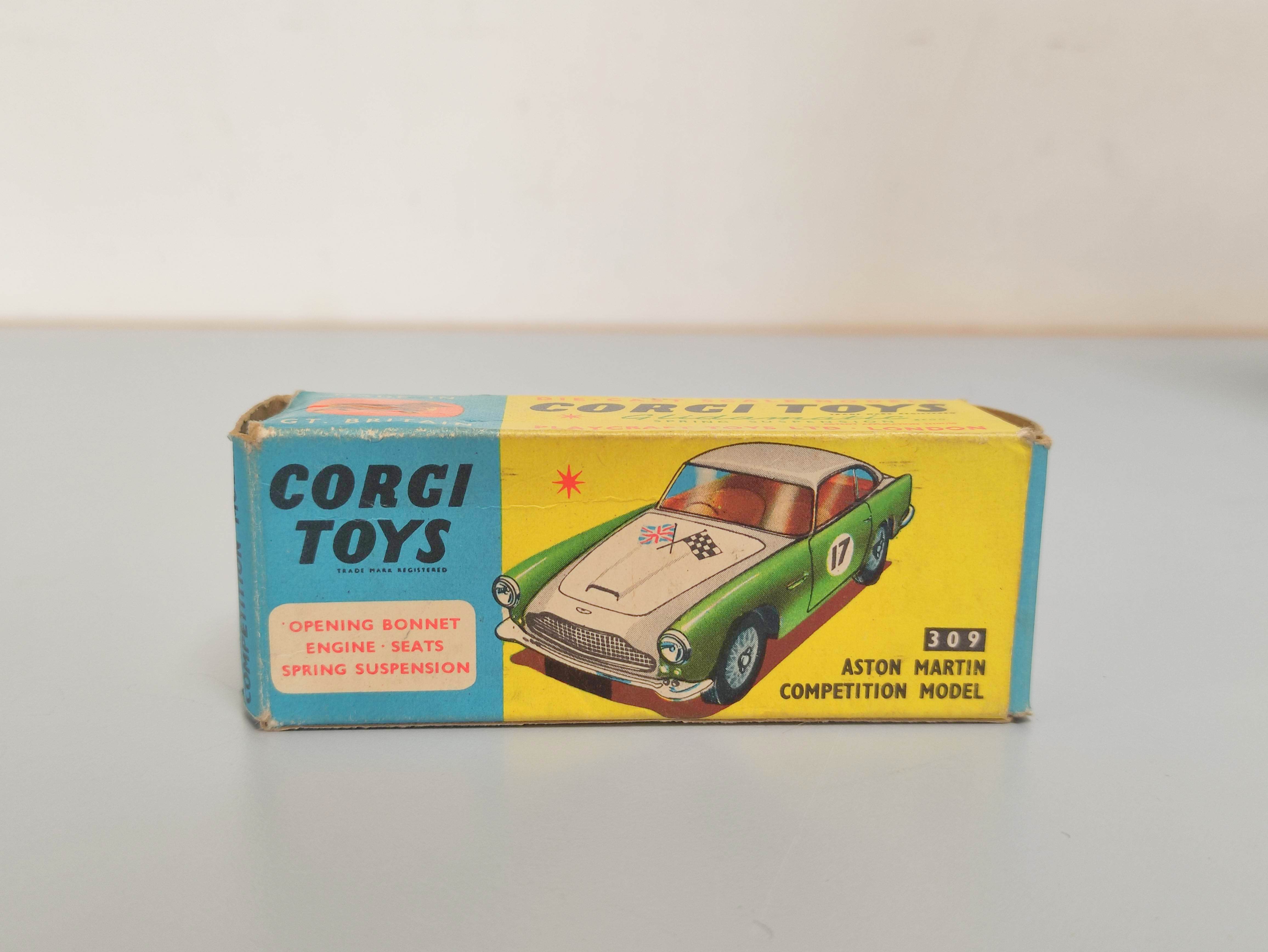 Corgi Toys- Aston Martin DB4 Competition Model no 309 complete with box. - Image 7 of 7