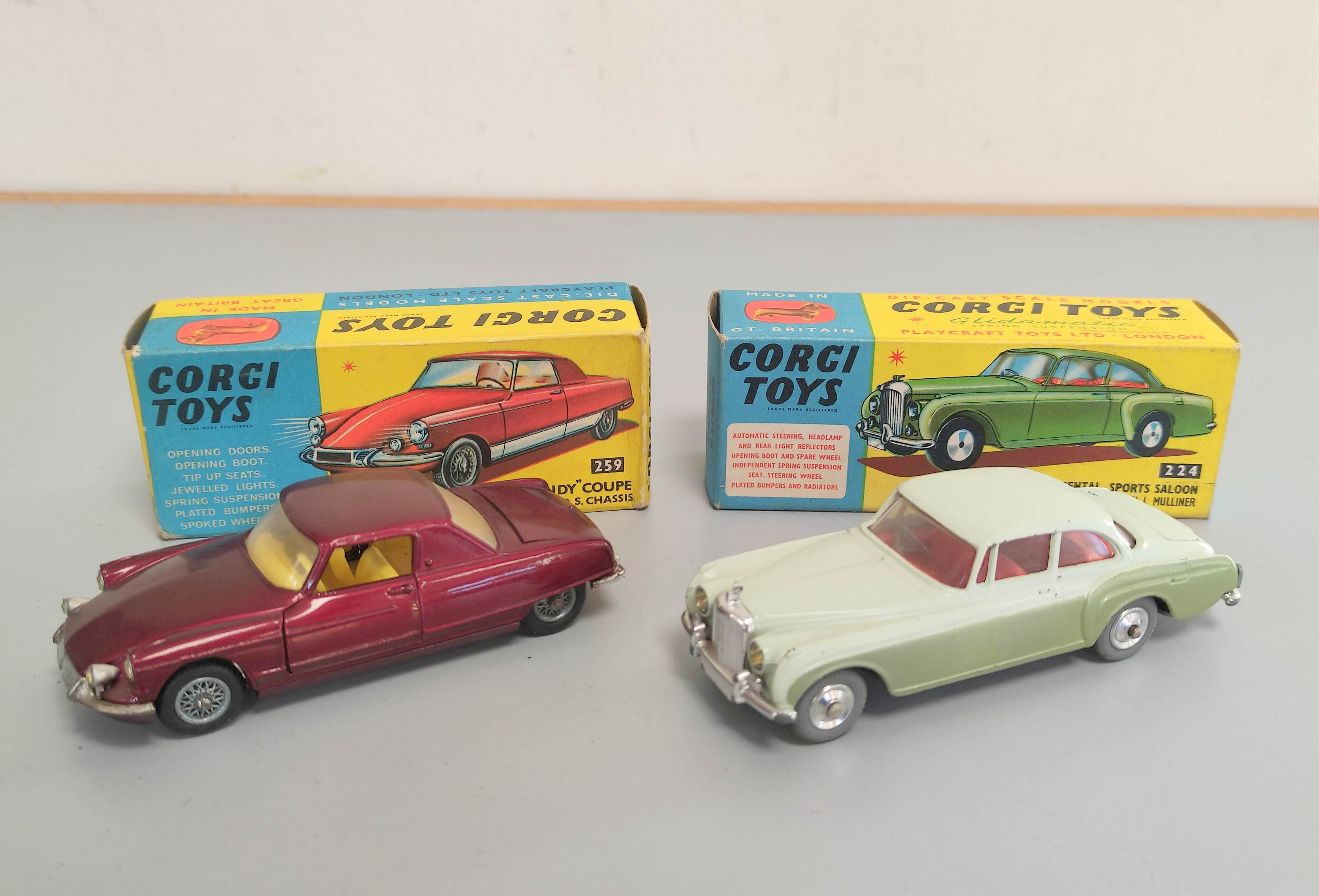 Corgi Toys- Two boxed model vehicles to include Bentley Continental Sports Saloon 224 & Le Dandy