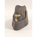 WW2 S.S. enlisted women's cap with applied totenkopf skull below Imperial eagle, inner stamp reads