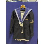 Royal Navy leading hand Seaman's uniform with anchor and chevron shoulder patch complete with