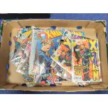 Box of Marvel X-Men comics.