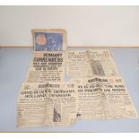 Group of WW2 newspapers including V E Day issues from the Daily Mail and Daily Mirror, News