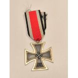 WW2 Germany Iron Cross 2nd class complete with ribbon. Suspension hoop stamped no 8 for maker