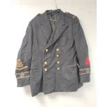 WW2 era Merchant Navy officer's tunic with sleeve stripes of a first wireless operator petty officer