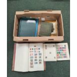 Box containing seven folders of World & Commonwealth postage stamps to include Regional German